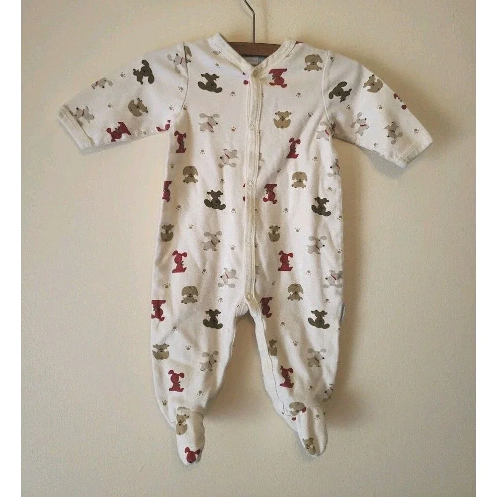 Vitamins Baby 6/9 Months Playful Puppies Footed Pajamas Y2K Vintage 2000s EUC